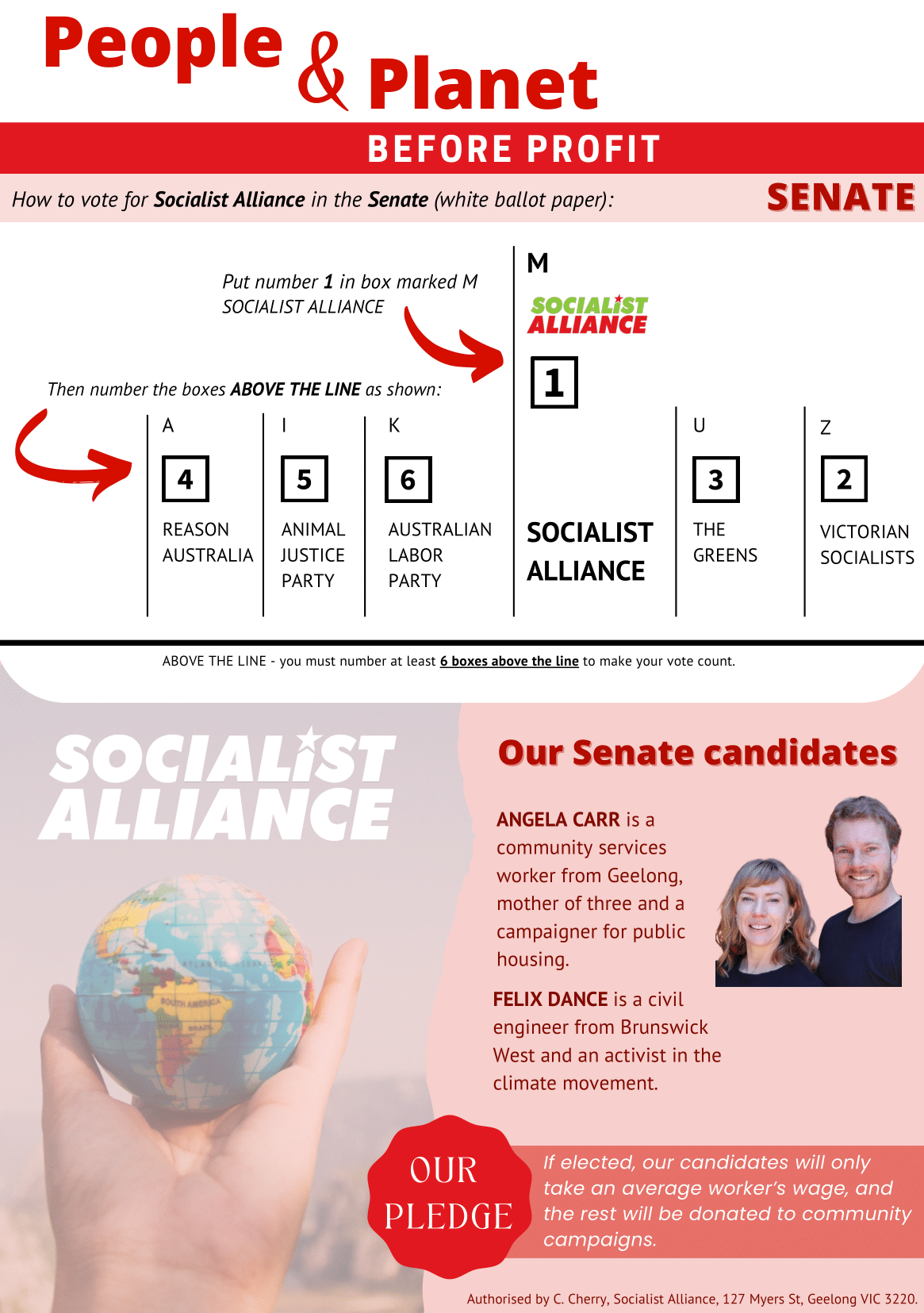 How to vote Felix Dance, Socialist Alliance for the Senate in Victoria 2022