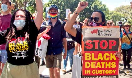 Protest against Black deaths in custody in Sydney on December 7. Photo: Zebedee Parkes Protest against Black deaths in custody in Sydney on December 7. Photo: Zebedee Parkes