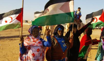 Polisario supporters in Western Sahara. Photo: Tony Iltis