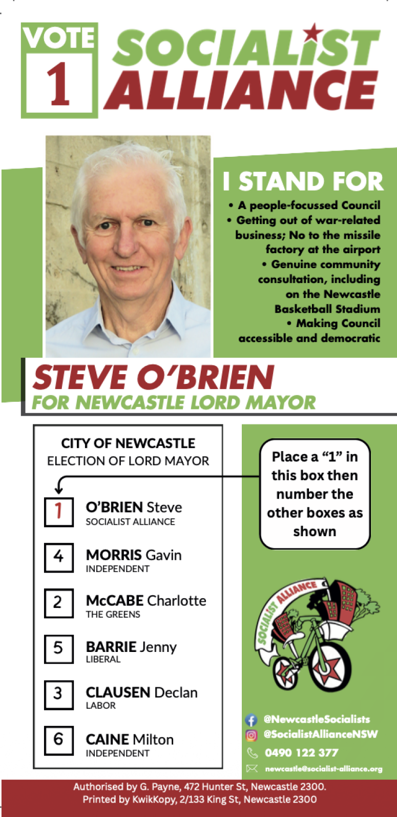 How-to-vote for Steve O'Brien for Lord Mayor of Newcastle 