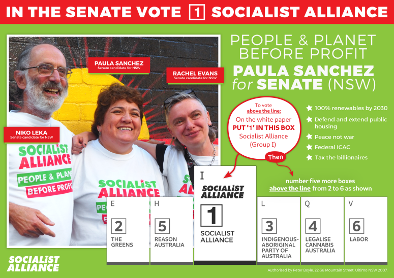 How to vote Rachel Evans - Socialist Alliance in the Senate, New South Wales 2022