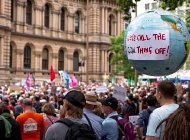 A climate action protest in Sydney on February 22. Photo: Zebedee Parkes