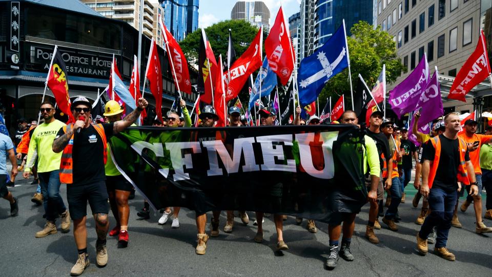 CFMEU marches. Photo: Alex Bainbridge