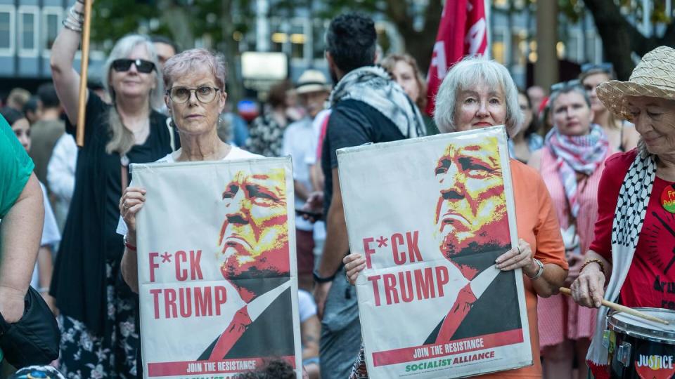 F*ck Trump, Gadigal Country/Sydney protest for Palestine, February 9