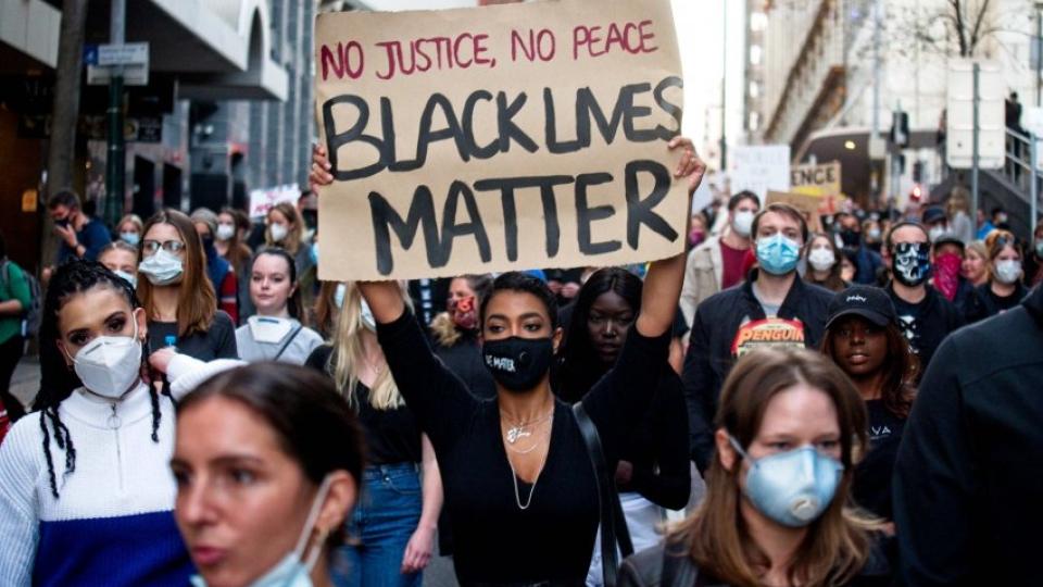 Black Lives Matter protest in Sydney. Photo: Zebedee Parkes.