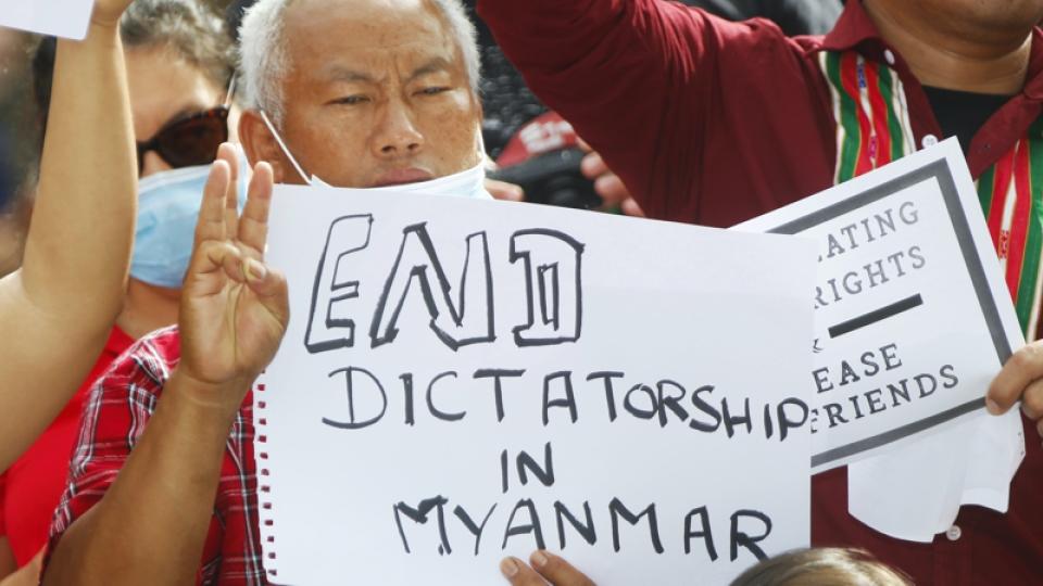 End dictatorship in Myanmar