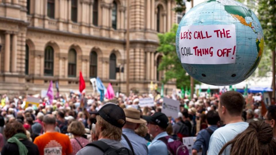 A climate action protest in Sydney on February 22. Photo: Zebedee Parkes