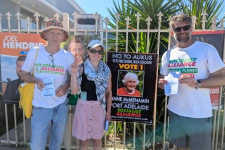 campaigning for the socialist alliance in adelaide