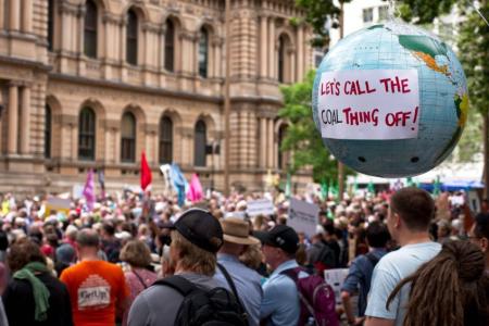 A climate action protest in Sydney on February 22. Photo: Zebedee Parkes